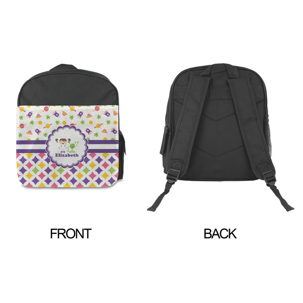Girl's Space & Geometric Print Kid's Backpack - Approval