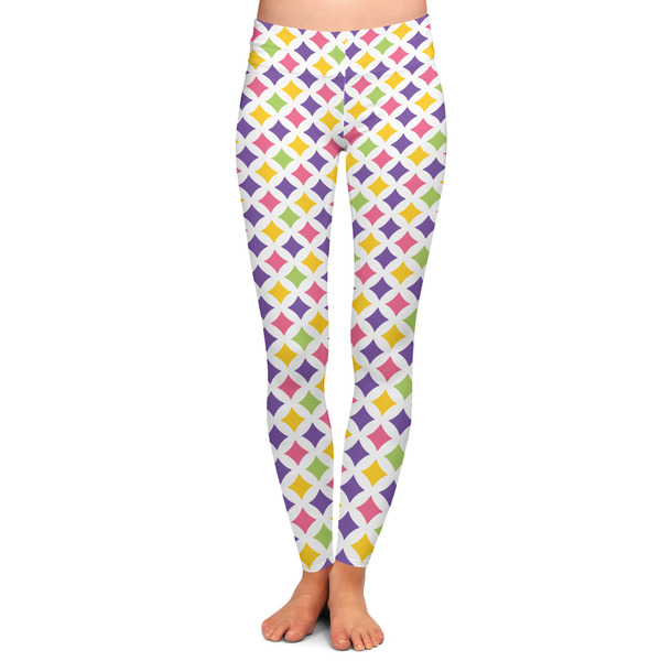 Custom Girl's Space & Geometric Print Ladies Leggings - Large