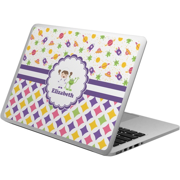 Custom Girl's Space & Geometric Print Laptop Skin - Custom Sized (Personalized)