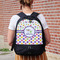 Girl's Space & Geometric Print Large Backpack - Black - On Back