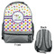 Girl's Space & Geometric Print Large Backpack - Gray - Front & Back View