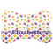 Girl's Space & Geometric Print Bone Shaped Dog Food Mat (Personalized)