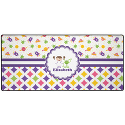 Girl's Space & Geometric Print 3XL Gaming Mouse Pad - 35" x 16" (Personalized)