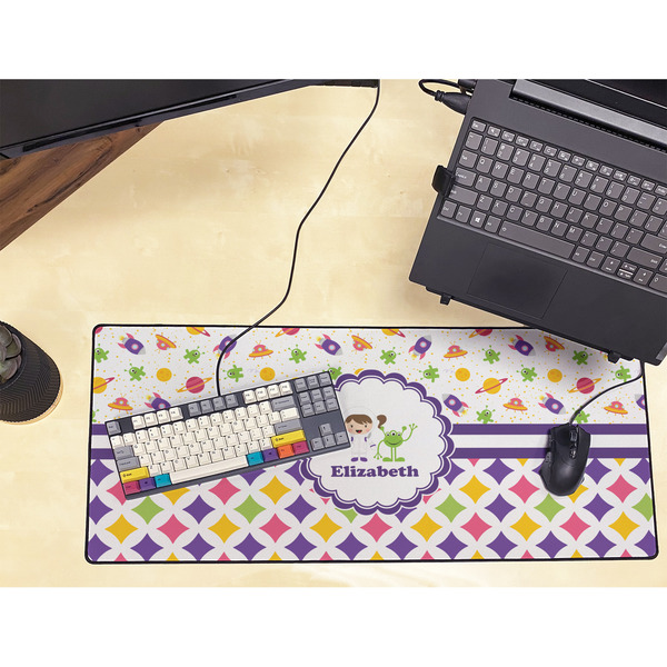 Girl's Space & Geometric Print Large Gaming Mats - LIFESTYLE
