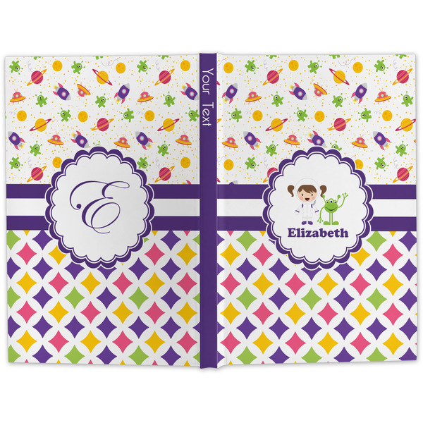 Girl's Space & Geometric Print Large Hard Cover Journal - Apvl