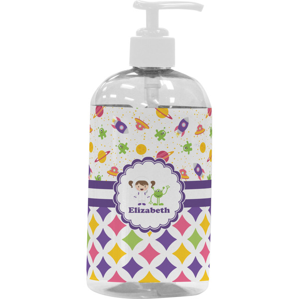 Girl's Space & Geometric Print Large Liquid Dispenser (16 oz) - White