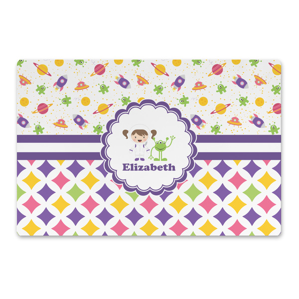 Custom Girl's Space & Geometric Print Large Rectangle Car Magnet (Personalized)