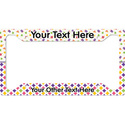 Girl's Space & Geometric Print License Plate Frame - Style A (Personalized)