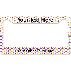 Girl's Space & Geometric Print License Plate Frame - Style B (Personalized)