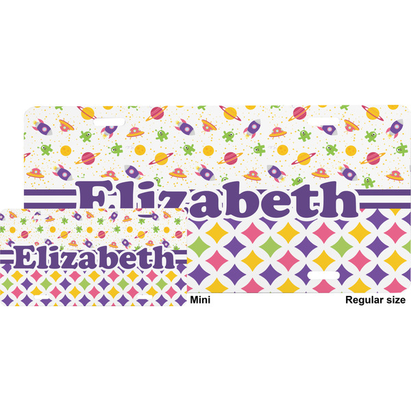 Girl's Space & Geometric Print License Plate (Sizes)