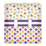 Girl's Space & Geometric Print Light Switch Cover (2 Toggle Plate)