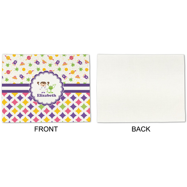 Girl's Space & Geometric Print Linen Placemat - APPROVAL Single (single sided)