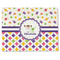 Girl's Space & Geometric Print Linen Placemat - Front