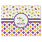 Girl's Space & Geometric Print Single-Sided Linen Placemat - Single w/ Name or Text
