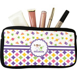 Girl's Space & Geometric Print Makeup / Cosmetic Bag - Small (Personalized)