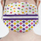 Girl's Space & Geometric Print Mask - Pleated (new) Front View on Girl