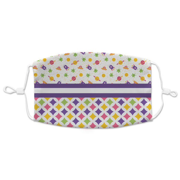 Custom Girl's Space & Geometric Print Adult Cloth Face Mask - XLarge