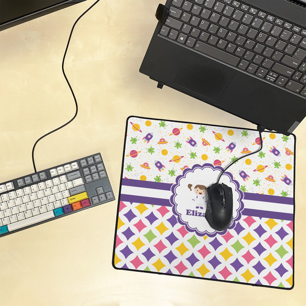 Girl's Space & Geometric Print Medium Gaming Mats - LIFESTYLE