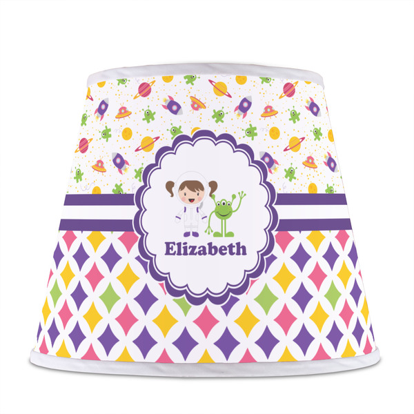 Girl's Space & Geometric Print Poly Film Empire Lampshade - Front View