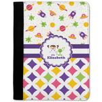 Girl's Space & Geometric Print Notebook Padfolio w/ Name or Text