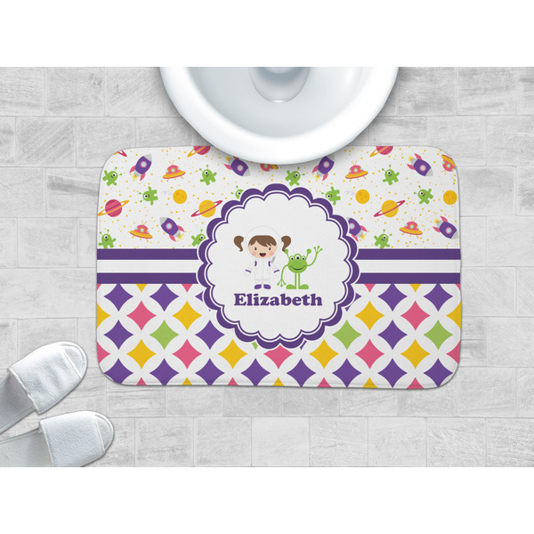 Girl's Space & Geometric Print Memory Foam Bath Mat - LIFESTYLE 34x21