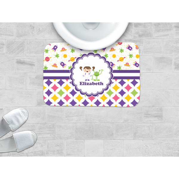 Girl's Space & Geometric Print Memory Foam Bath Mat - LIFESTYLE