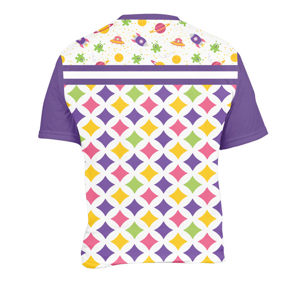 Girl's Space & Geometric Print Men's Crew Neck T Shirt Medium - Back