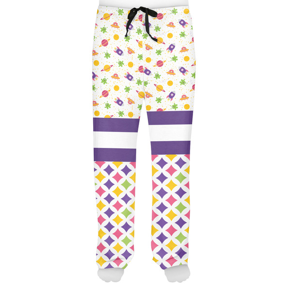 Girl's Space & Geometric Print Men's Pjs Front - on model