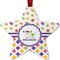 Girl's Space & Geometric Print Metal Star Ornament - Double Sided w/ Name or Text