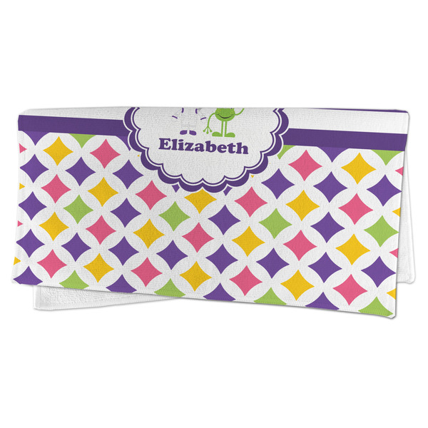 Girl's Space & Geometric Print Microfiber Dish Rag - FOLDED (half)