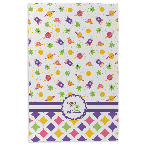 Girl's Space & Geometric Print Microfiber Dish Towel - APPROVAL