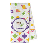 Girl's Space & Geometric Print Kitchen Towel - Microfiber (Personalized)