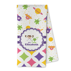 Girl's Space & Geometric Print Kitchen Towel - Microfiber (Personalized)