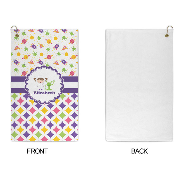 Girl's Space & Geometric Print Microfiber Golf Towels - APPROVAL