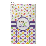 Girl's Space & Geometric Print Microfiber Golf Towel - Small (Personalized)