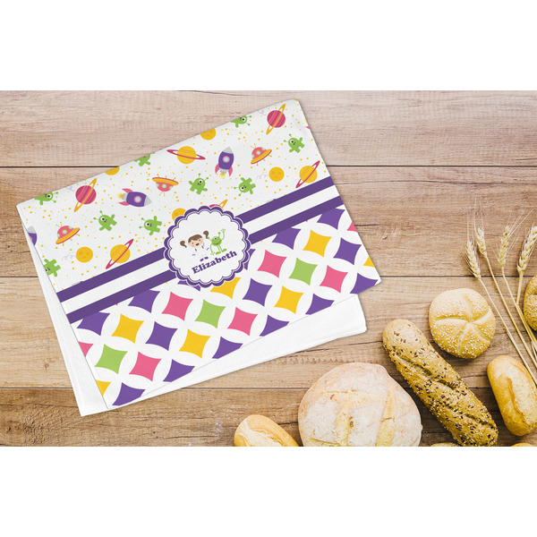 Girl's Space & Geometric Print Microfiber Kitchen Towel - LIFESTYLE