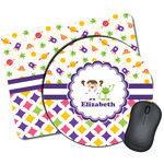 Girl's Space & Geometric Print Mouse Pad (Personalized)
