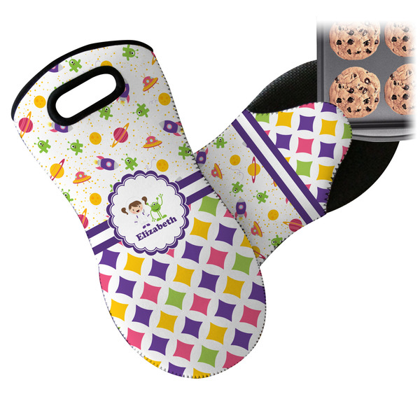 Girl's Space & Geometric Print Neoprene Oven Mitt