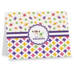 Girl's Space & Geometric Print Note cards (Personalized)