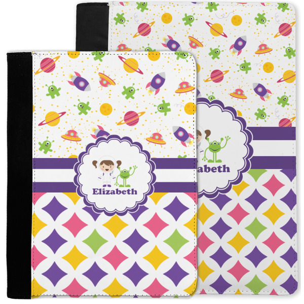 Girl's Space & Geometric Print Notebook Padfolio - MAIN