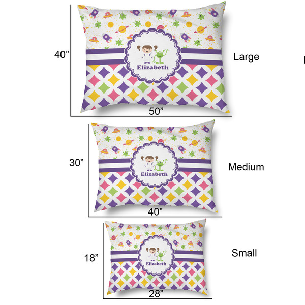 Girl's Space & Geometric Print Outdoor Dog Beds - SIZE CHART