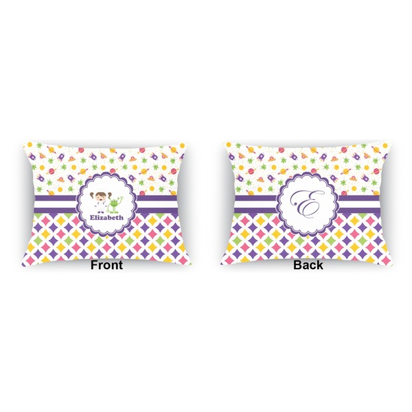 Girl's Space & Geometric Print  Outdoor Rectangular Throw Pillow (Front and Back)