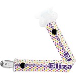 Girl's Space & Geometric Print Pacifier Clip (Personalized)