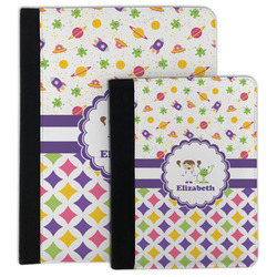 Girl's Space & Geometric Print Padfolio Clipboard (Personalized)