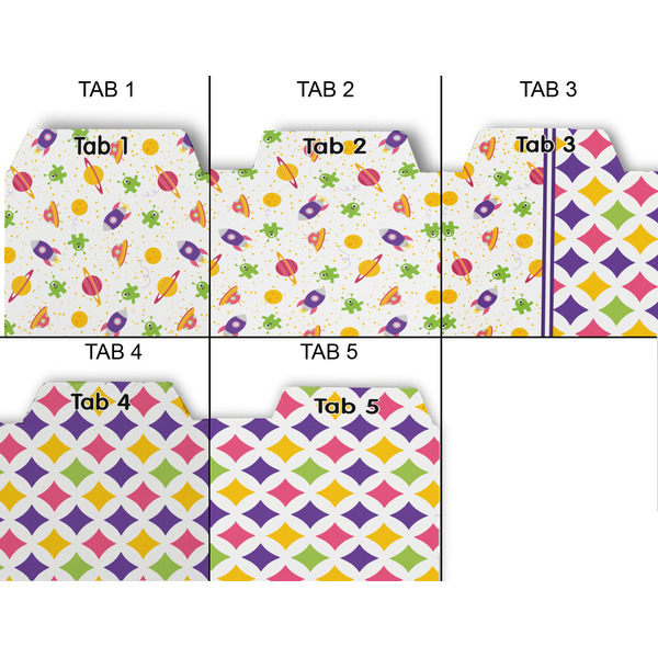 Girl's Space & Geometric Print Page Dividers - Set of 5 - Approval