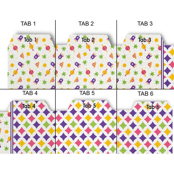 Girl's Space & Geometric Print Page Dividers - Set of 6 - Approval