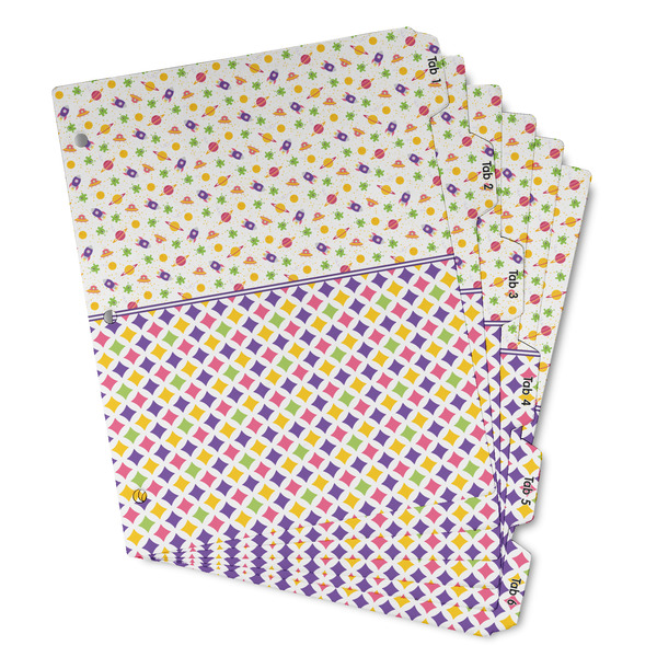 Girl's Space & Geometric Print Page Dividers - Set of 6 - Main/Front