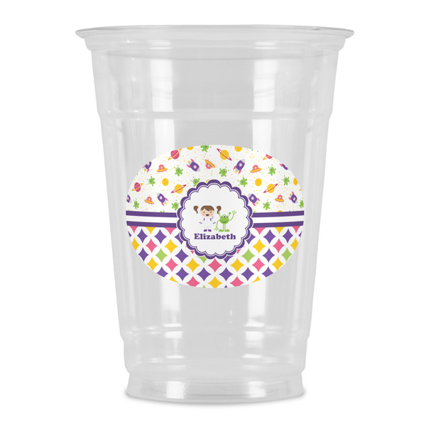 Custom Girl's Space & Geometric Print Party Cups - 16oz (Personalized)