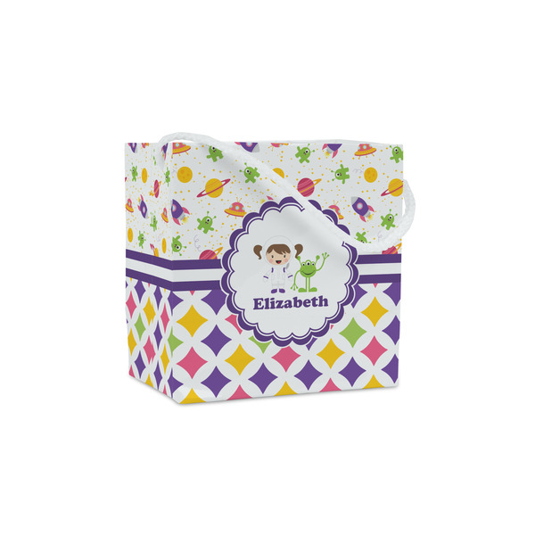 Custom Girl's Space & Geometric Print Party Favor Gift Bags - Matte (Personalized)