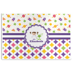 Girl's Space & Geometric Print Disposable Paper Placemats (Personalized)